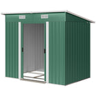 Outsunny Outdoor Garden Shed with Lockable Doors - 80" x 51" - Green-Heavy-duty frame with reinforced walls and rust-resistant coating
