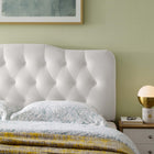 Modway Annabel Diamond Tufted Performance Velvet Full Headboard - White-Elegant Diamond Tufted Buttons