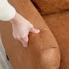 HOMCOM 45" Accent Chair with Wide Seat for Living Room - Brown-Seat Thickness: 4.7" (12 cm) 
