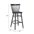 Zuo Tyce Barstool - Black - Set of 2-3 year limited warranty