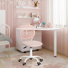 Homy Casa Colorful Fabric Teen Task Chair - Rose-Breathable Backrest: The stylish cut-out design provides ventilation, keeping your back cool and comfortable