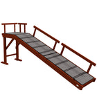 PawHut 73" L Wooden Large Dog Ramp - Brown-Four removable guardrails ensure safety on the ramp 