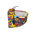 Oliver's Labels 2-Ply Non-Medical Kids Scarf Face Mask - Race Cars-Soft adjustable ear loops to fit any size face.
