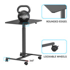 ShoppingAll Pneumatic Height Adjustable Mobile Sit-Stand Desk Laptop Computer Cart - Black-DURABLE CONSTRUCTION: Base Of Desk Features Wider Frame Finished In Heavy Duty Steel For Long-Term Durability And Stability.