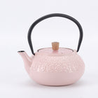 Minimal Enamelled Cast Iron Teapot - Sakura Pink - 0.6 L-Beautiful glossy enameled surface looks like ceramic