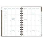 AT-A-GLANCE 2027 Signature Small Weekly/Monthly - 8-½" H x 6" W - Gray Cover - Bilingual-Grey faux leather cover with metallic stamping