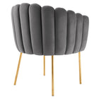 Modway Sanna Channel Tufted Performance Velvet Armchair - Grey-Sturdy Construction