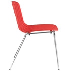 Modway Trace Dining Side Chair - Red-Chrome plated steel tube base
