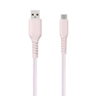 Basic Tech 6 foot Type-C Braided Cable - Pink-Braided for extra durability