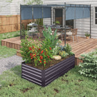 Outsunny Raised Garden Bed - 71" L x 35" W x 23" H - Dark Grey-Extra deep open-bottomed design for long rooted plants 