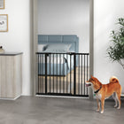 PawHut 29"-39.4" Wide Pet Gate with Door Dog Barrier Indoor for Stairs-When the opening angle is between 30° and 90°, the door will close automatically