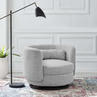 Modway Relish Upholstered Fabric Swivel Chair - Black Light Grey-Polyester Fabric Upholstery