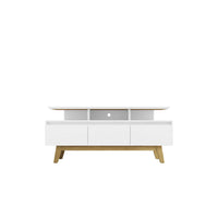 Manhattan Comfort Yonkers 62.99" Mid-Century Modern TV Stand - White-Mid-Century Modern TV Stands for Living Room and Bedroom use