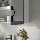 Kleankin Wall Mount Bathroom Mirror Cabinet with Two Doors - White-Made of painted MDF board for sturdy construction and easy cleaning