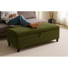 Brassex Torin Storage Ottoman - Green-Ample interior storage space