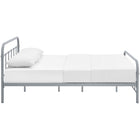 Modway Maisie Stainless Steel Queen Bed Frame - Grey-Non-Marking Foot Caps
