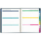 AT-A-GLANCE 2027 Emily Ley Simplified Large Weekly/ Monthly Planner - 11-1/4" H x 9" W - Berry Floral - Bilingual-One week per two page spread has ruled planning space and a section to check off completed tasks
