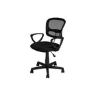 Monarch Specialties 7260 Multi-Position Office Chair - Black Mesh -Mid-back office chair for youth with fixed armrests in black and breathable, polyester mesh fabric in black