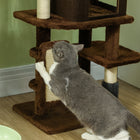 PawHut 41" Cat Tree with Scratching Posts, Bed and Condo - Brown-Colour: Brown 