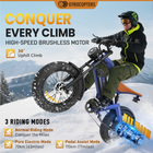 Gyrocopters Ocean Electric Dirt Bike for Adults - Speed 55 kmph - PAS Range 115 km -Blue-The ergonomic, water-resistant PU Leather Seat ensures that every journey, no matter the duration, is an exercise in comfort