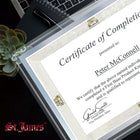 St. James Glass Frames for Certificates, Diplomas & Documents - Decorative Border - Silver Foil - 8.5" x 11" - 2 Pack-Outer dimensions measure 13-3/4" x 10" (35 x 25.5 cm)