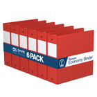Davis Group Premium Economy Binder - Round Ring - 3" - Red - 6 Pack-3 Ring Binder