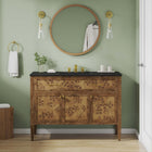 Modway Elysian 48" Wood Single Sink Bathroom Vanity - Black/Brown-8" Centerset Holes