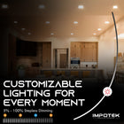 Impotek 4" Square LED 9W 5CCT Dimmable Recessed Ceiling Light - 6 Pack-Convenient Installation Kit - Your hassle-free installation experience is our priority. Each light comes complete with Wire Connectors, Cable Protectors, and a Cut-out Template, streamlining the installation process and making it straightforward and user-friendly