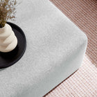 Modway Callum Large 28" Square Woven Heathered Fabric Upholstered Ottoman - Heathered Weave/Light Grey-Arrives Fully Assembled
