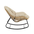 Manhattan Comfort Benson Modern Patio Rocking Chair 6-Piece Set - Cream-Home Assembly Required. All Hardware Included