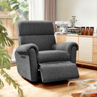 HOMCOM Upholstered Power Recliner with USB Charging Ports - Dark Grey-Electric recline with 120° stepless adjustment offers personalized relaxation