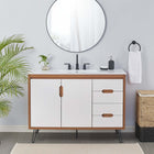 Modway Energize 48" Bathroom Vanity - Cherry/White-Metal Hairpin Legs