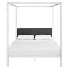 Modway Raina Canopy Queen Bed Frame - White Grey-Integrated Headboard / Canopy