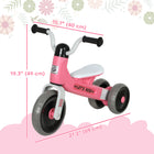 Qaba Baby Balance Bike with 3 Silence Wheels - Pink-Silent wheels provide quiet play without disturbance 