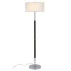 Hudson&Canal Simone 2-Light Floor Lamp with Fabric Shade - Matte Black/Polished Nickel/White-Rated for two 100W incandescent bulbs - 9W LED bulbs, 23W fluorescent (CFL) bulbs, or 9W self-ballasted LED bulbs, E26-base bulbs, Bulbs not included