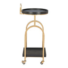 Zuo Zukei Bar Cart - Black-Bottom Shelf: 14" W x 14" D