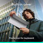 Logitech Keys-To-Go 2 Portable Bluetooth Tablet Keyboard with Built-in Cover - Pale Grey-This small wireless keyboard features perfectly spaced scissor keys for a roomy, comfortable typing experience