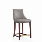 Manhattan Comfort Shubert 22.64" Modern Leatherette Upholstered Counter Stool - Dark Taupe - 3 Pack-Weight Capacity: 250 Lbs