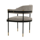 Manhattan Comfort Lia 24.8" Modern Chenille Upholstered Dining Armchair - Stone-Commercial Grade Tested with Weight Capacity of 330 lb
