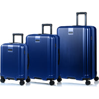 Champs Marquis 3 Piece Luggage Set - Navy-Built to last. Light-weight, water-resistant, durable polycarbonate hard-shell