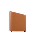 Manhattan Comfort Anna Round 23.23" Modern Faux Leather Upholstered Dining Armchair - Saddle-Seat Height: 19.69