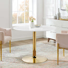 Modway Verne 40" Dining Table - Gold White-MDF Tabletop