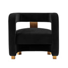 Manhattan Comfort Amirah 28.94" Modern Velvet Upholstered Accent Chair - Black-Modern Accent Chair for Living Room Usage