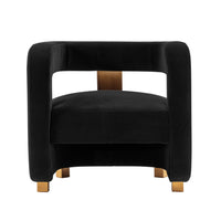 Manhattan Comfort Amirah 28.94" Modern Velvet Upholstered Accent Chair - Black-Modern Accent Chair for Living Room Usage