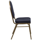 Flash Furniture HERCULES Series Dome Back Stacking Banquet Chair in Navy Patterned Fabric - Gold Frame-Stacks up to 15 Chairs High