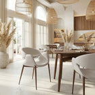 Zuo Limay Dining Chair - Beige/Walnut - Set of 2-Chair Weight Capacity: Supports up to 330 lb