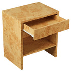 Modway Hudson 1-Drawer Burl Wood Nightstand With Shelf - Natural-Assembly Required