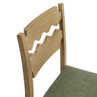 Modway Jax Oak Wood Bar Stool With Wavy Razor Back and Cushion - Weathered Oak Sage-9