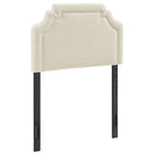Modway Magnolia Upholstered Fabric Twin Size Headboard - Ecru-Woven Slub Weave Fabric Upholstery