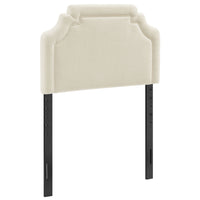 Modway Magnolia Upholstered Fabric Twin Size Headboard - Ecru-Woven Slub Weave Fabric Upholstery
